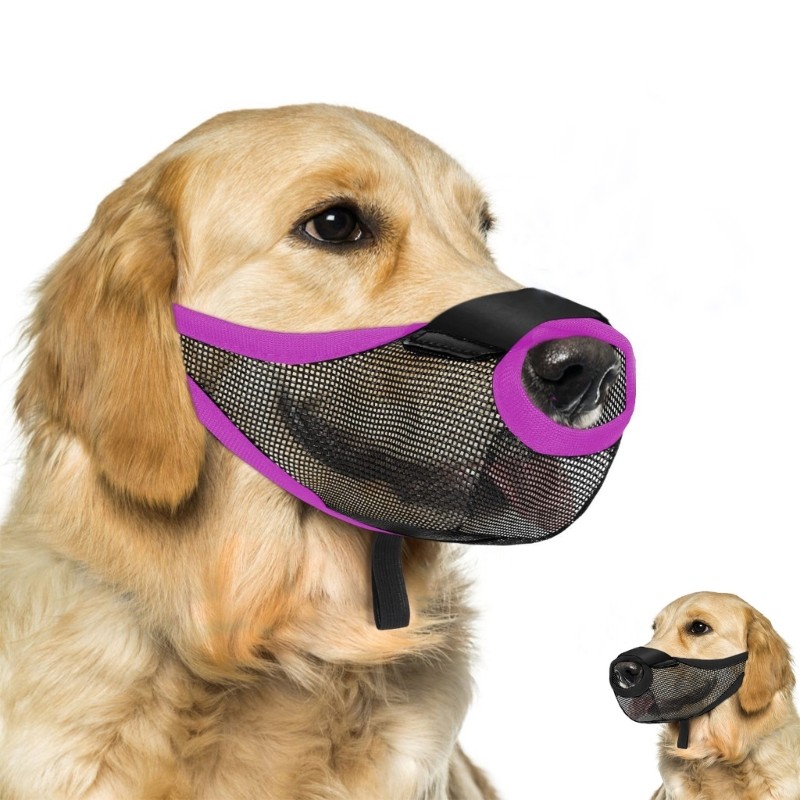 Safety Dog Muzzle Mesh Breahable Mouth Guard For Chewing Control Safety Outdoor