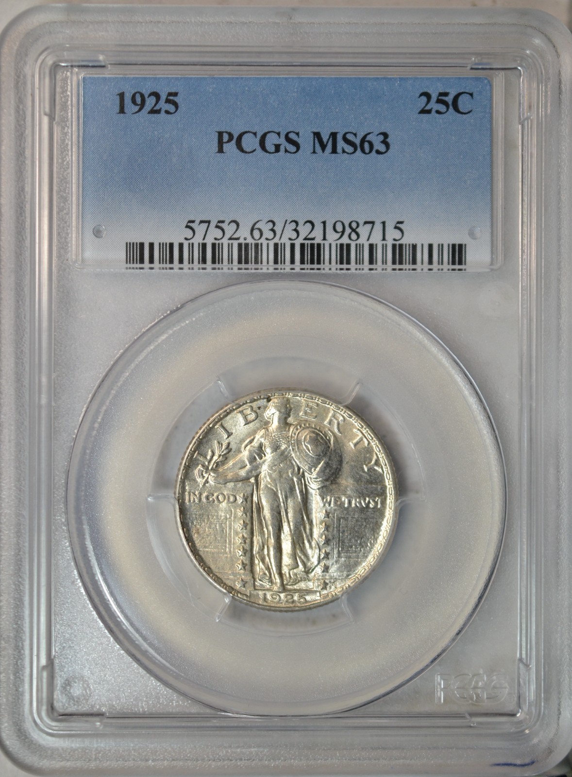 1925 Standing Liberty quarter, PCGS MS63