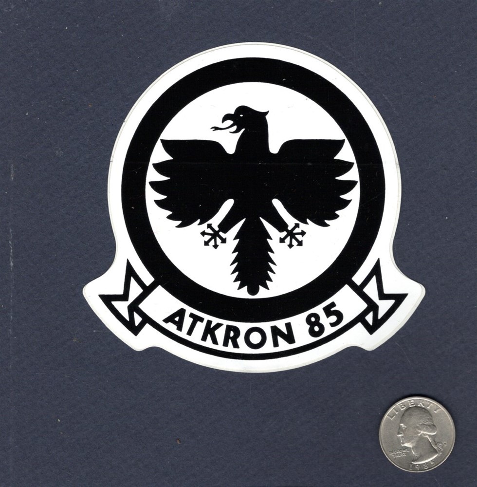 Sticker VA-85 BLACK FALCONS US NAVY Grumman A-6 INTRUDER Squadron Patch Image