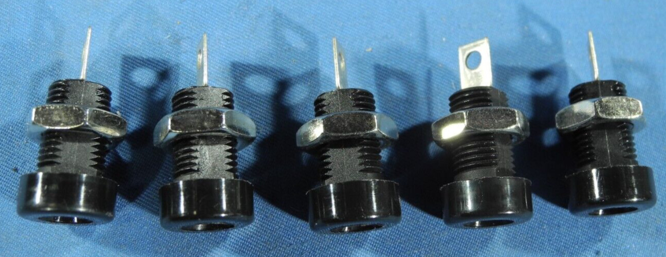 (5) Banana Jack Panel Mounts - Black (Free & Fast Shipping!)