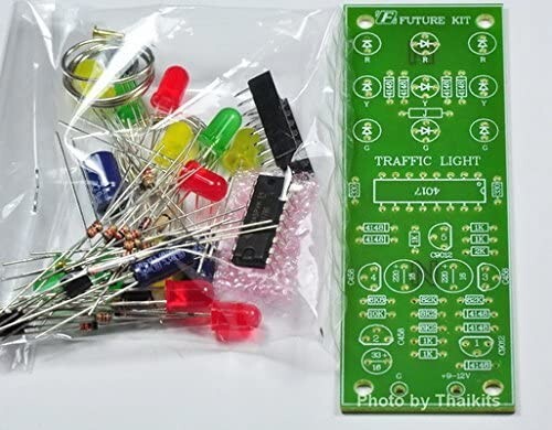 Traffic Light 4 Way 12 LED unassembled kit for Electronic Student CD4017 Project