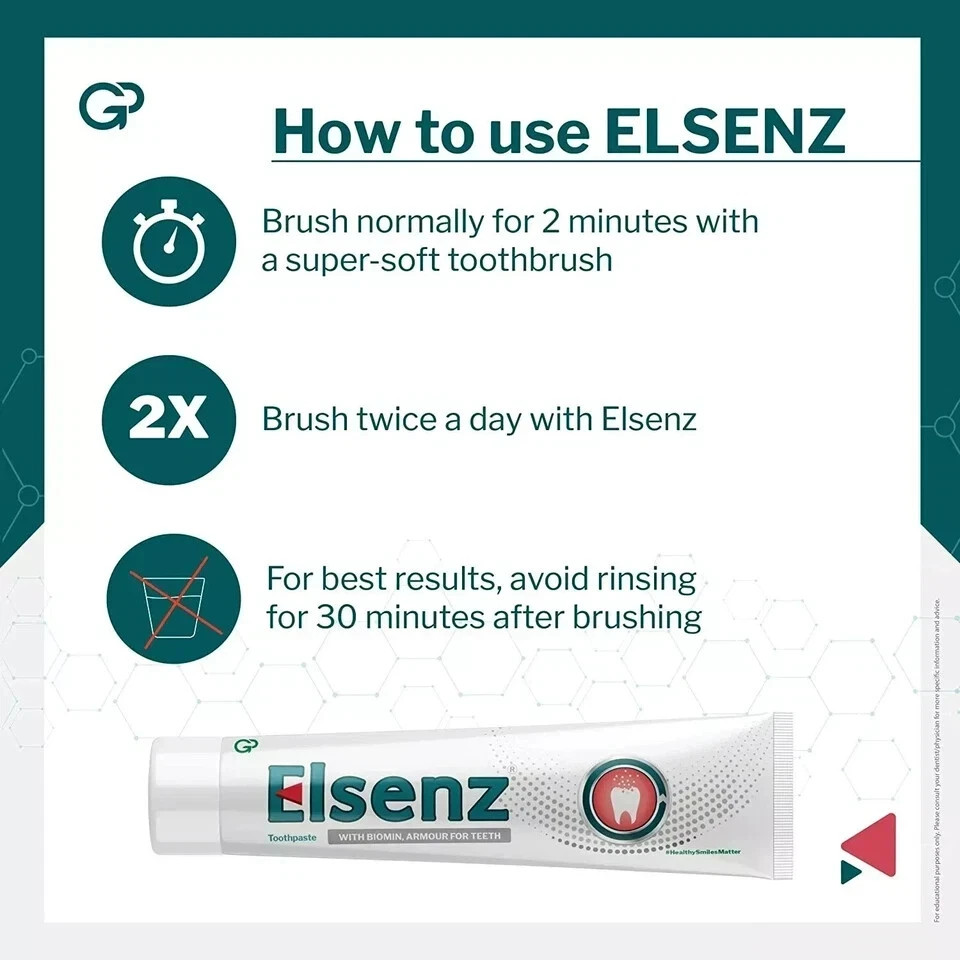 Elsenz Anti Cavity Fluoride Toothpaste 70g - Pack of 6