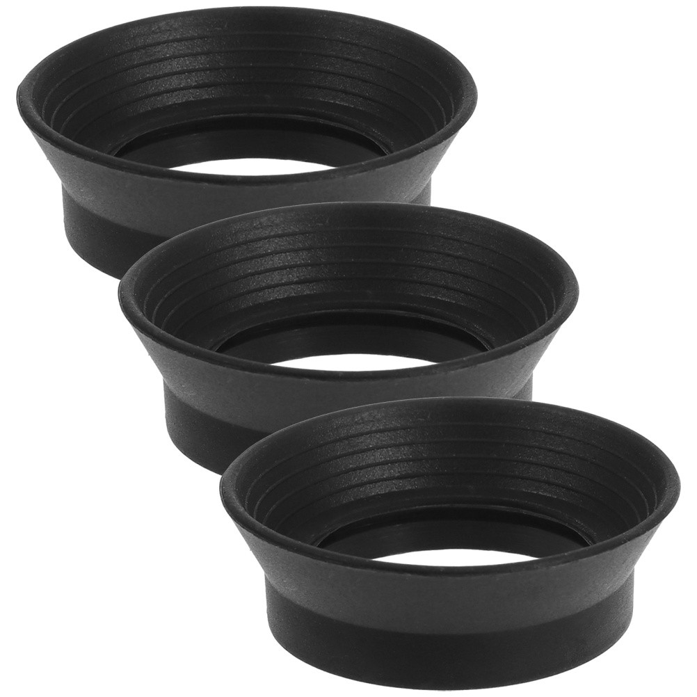 3Pcs Reusable Rubber Eyepiece Covers for Binoculars Telescope Microscope Black
