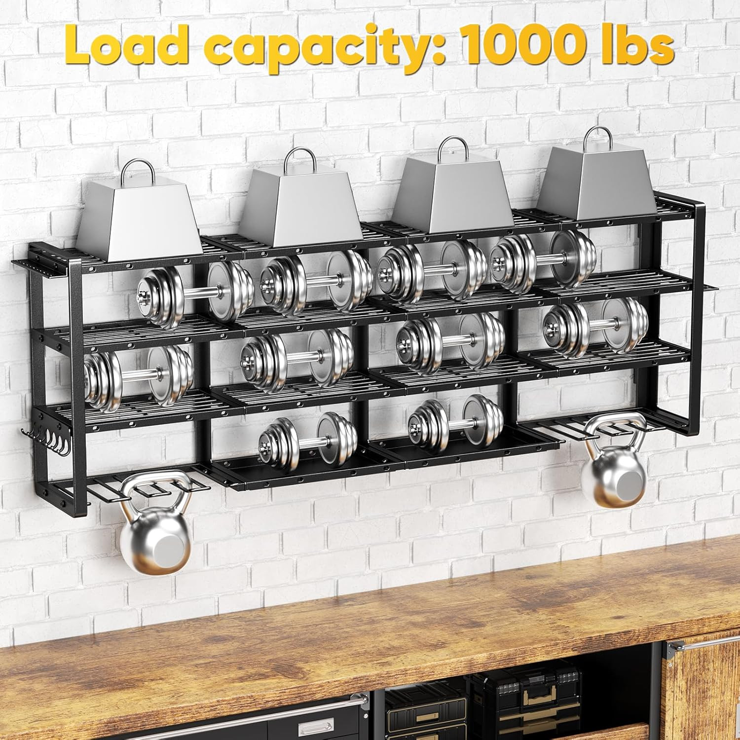 Extra Large 64" W Power Tool Organizer Wall Mount, 1000 Lbs Load Capacity, Heavy