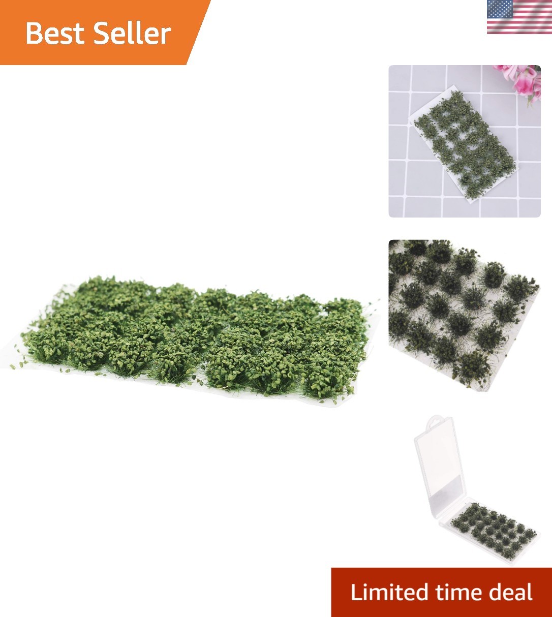 Realistic 28 Pcs Green Bushy Shrubs Kit for Mini Gardens & Model Terrain