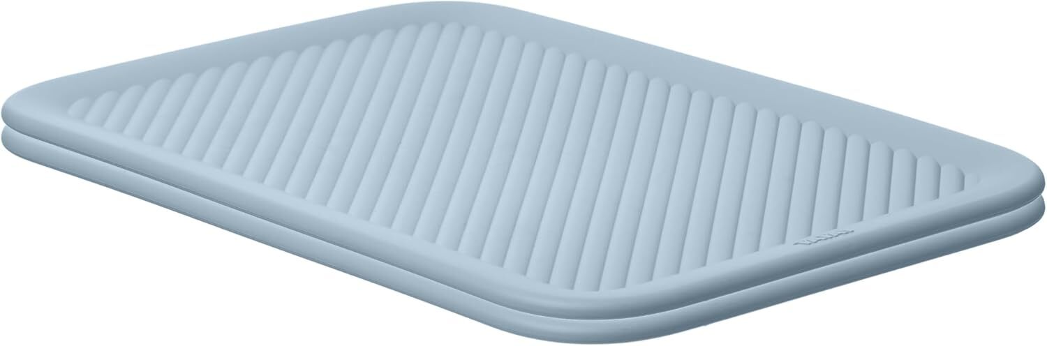 Superio Ribbed Lid for Plastic Open Storage Bins, 2 Pack Medium Blue 5 Liter