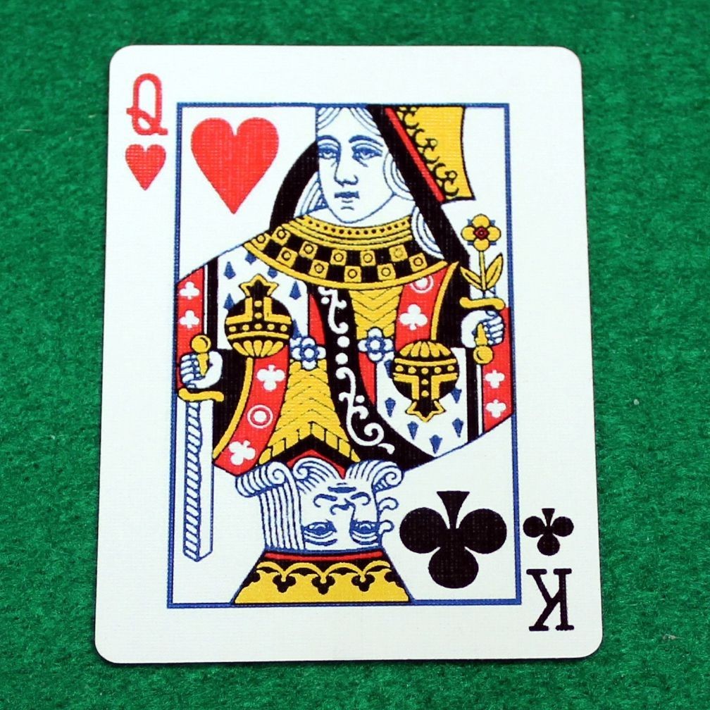 Queen of Hearts / King Clubs - Mashup, Bicycle Printed Gaff Card, Blue