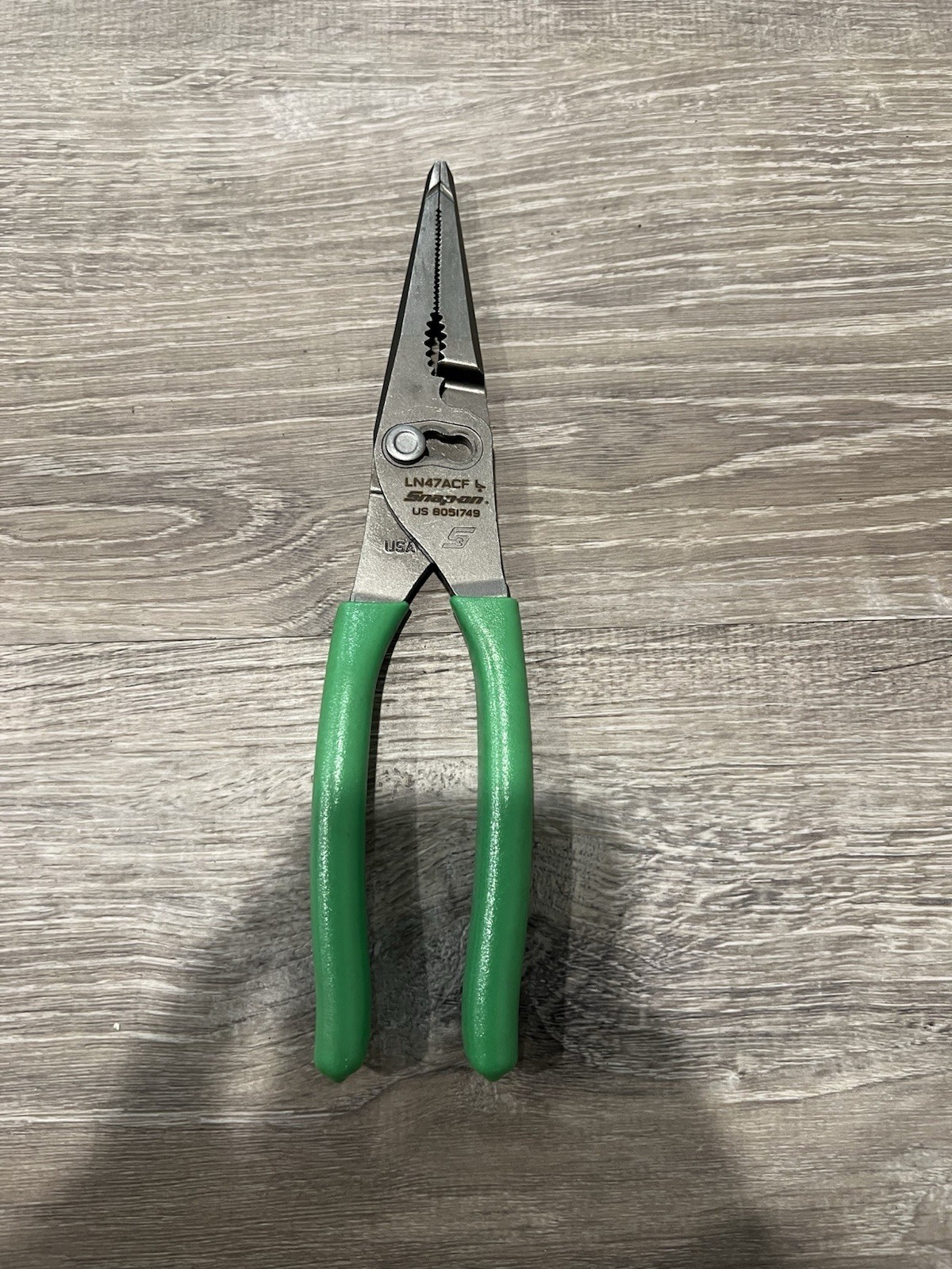 NEW Snap-on™ LN47ACF LN47ACFG Green 9 3/4" Talon Grip Long Nose SlipJoint Pliers
