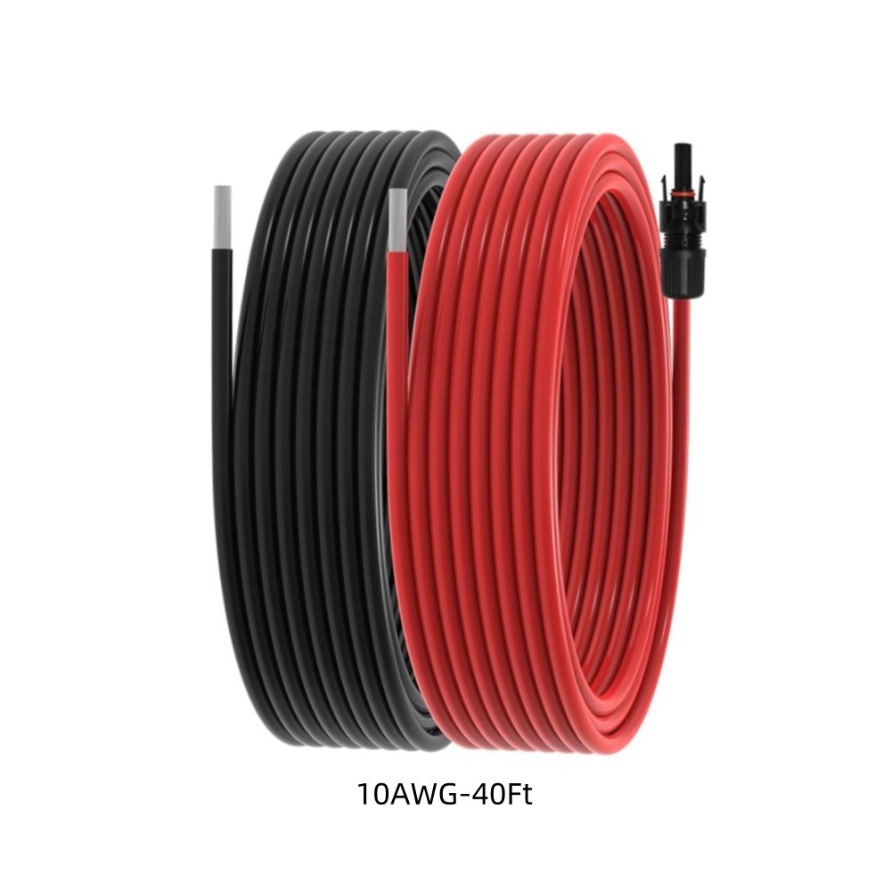 10AWG 40FT Solar Wire Cord 10 Gauge PV Wire for RV, Photovoltaic Systems