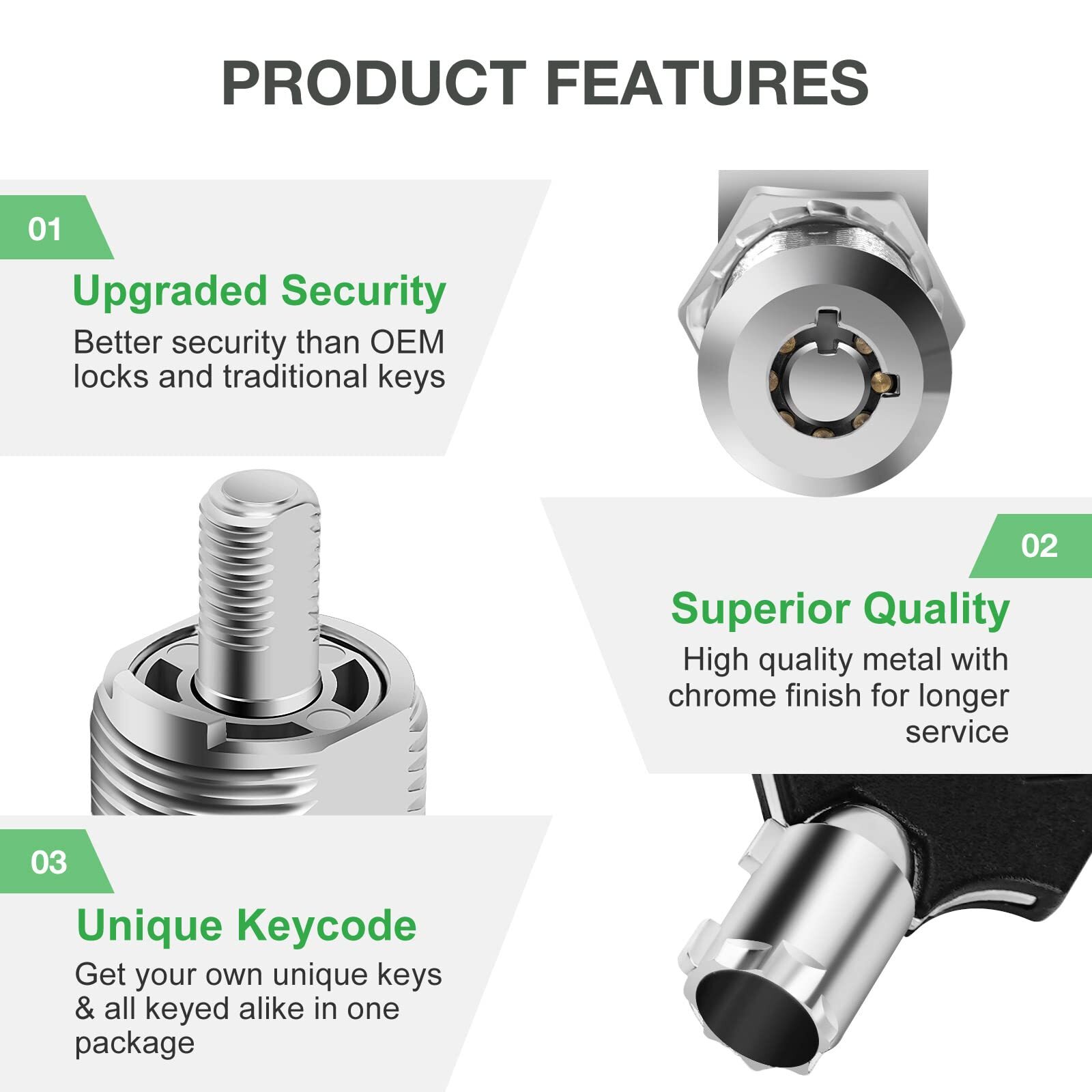 2 Pack Tool Box Lock With Keys 5/8" Cabinet Lock Cam Lock Keyed Alike Toolbox Lo