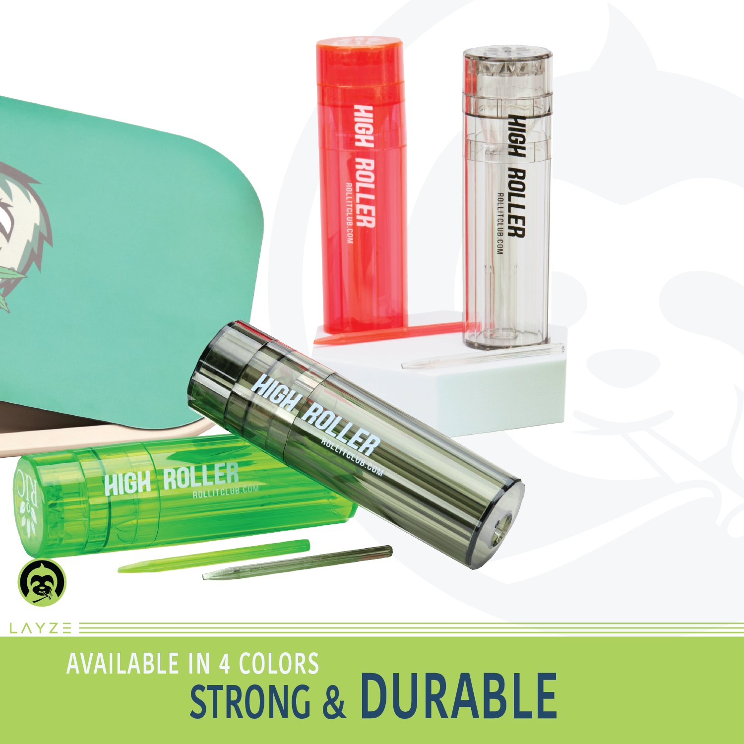 CLEAR HIGHROLLER Herb Grinder & Cone Loader | Portable Pre Roll Cone Filler | CL