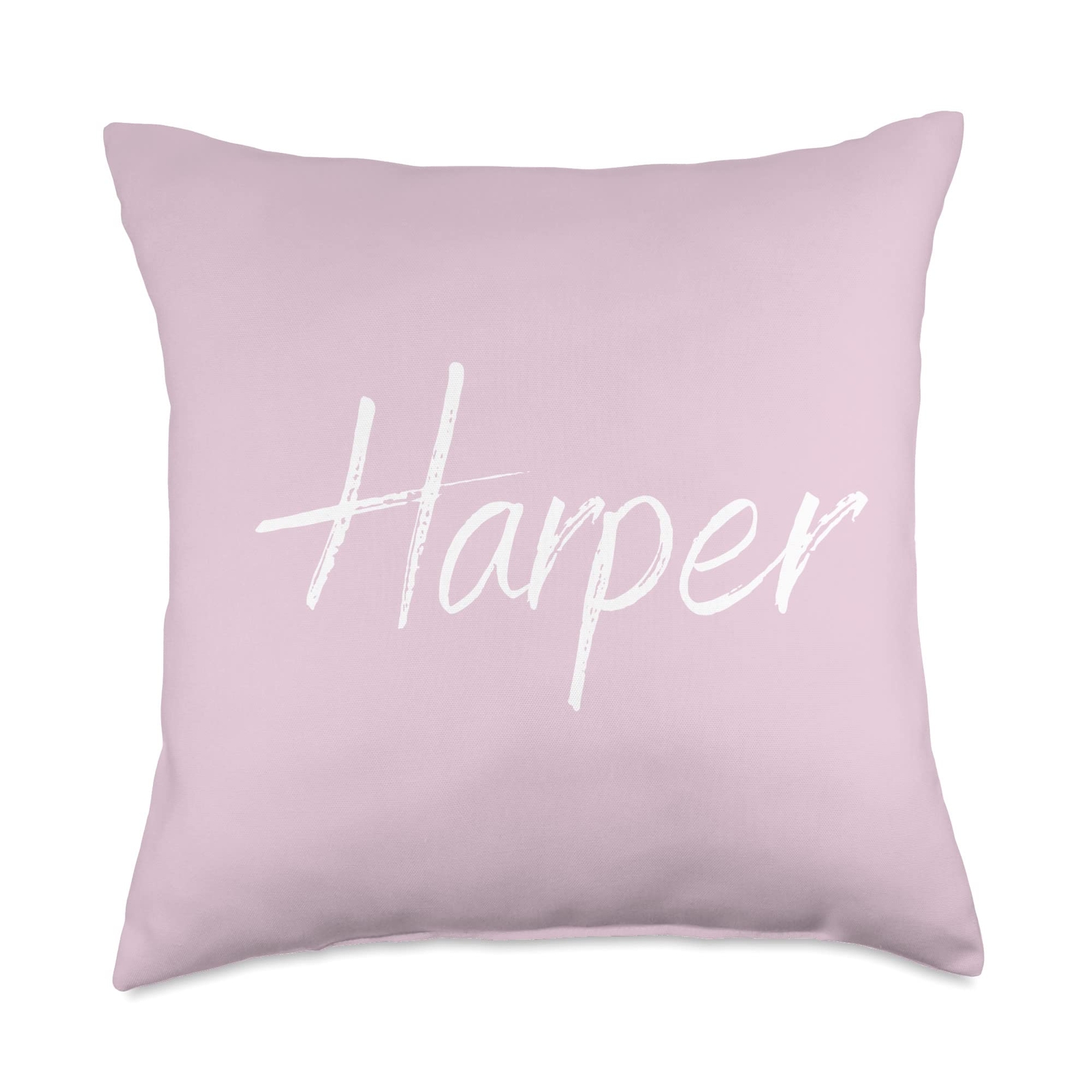 Harper First Name Design Pink Throw Pillow 18x18 Multicolor