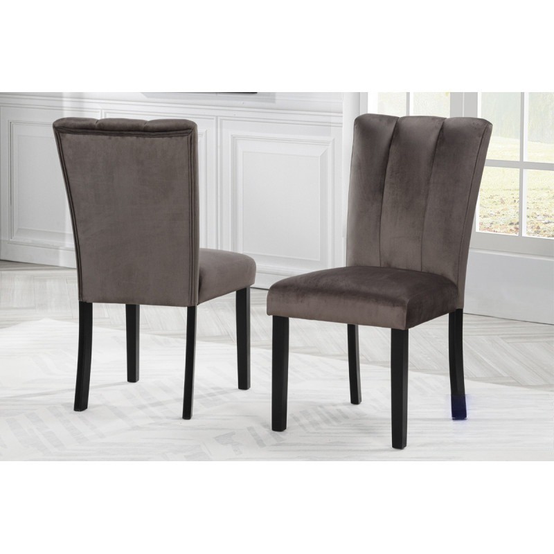 Cedar Brown Velvet Dining Chairs  Luxurious Dining Room Chair Set