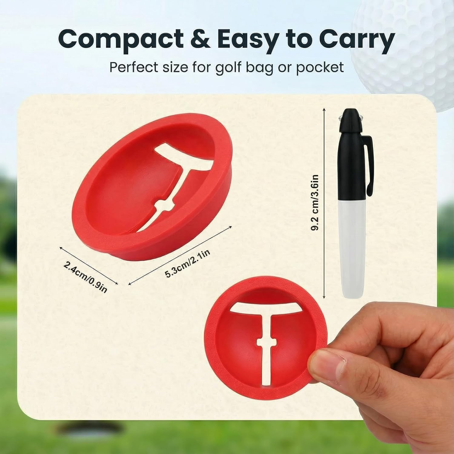 Herramienta Alineacion Golf Marcador Linea + Pluma Pack 3
