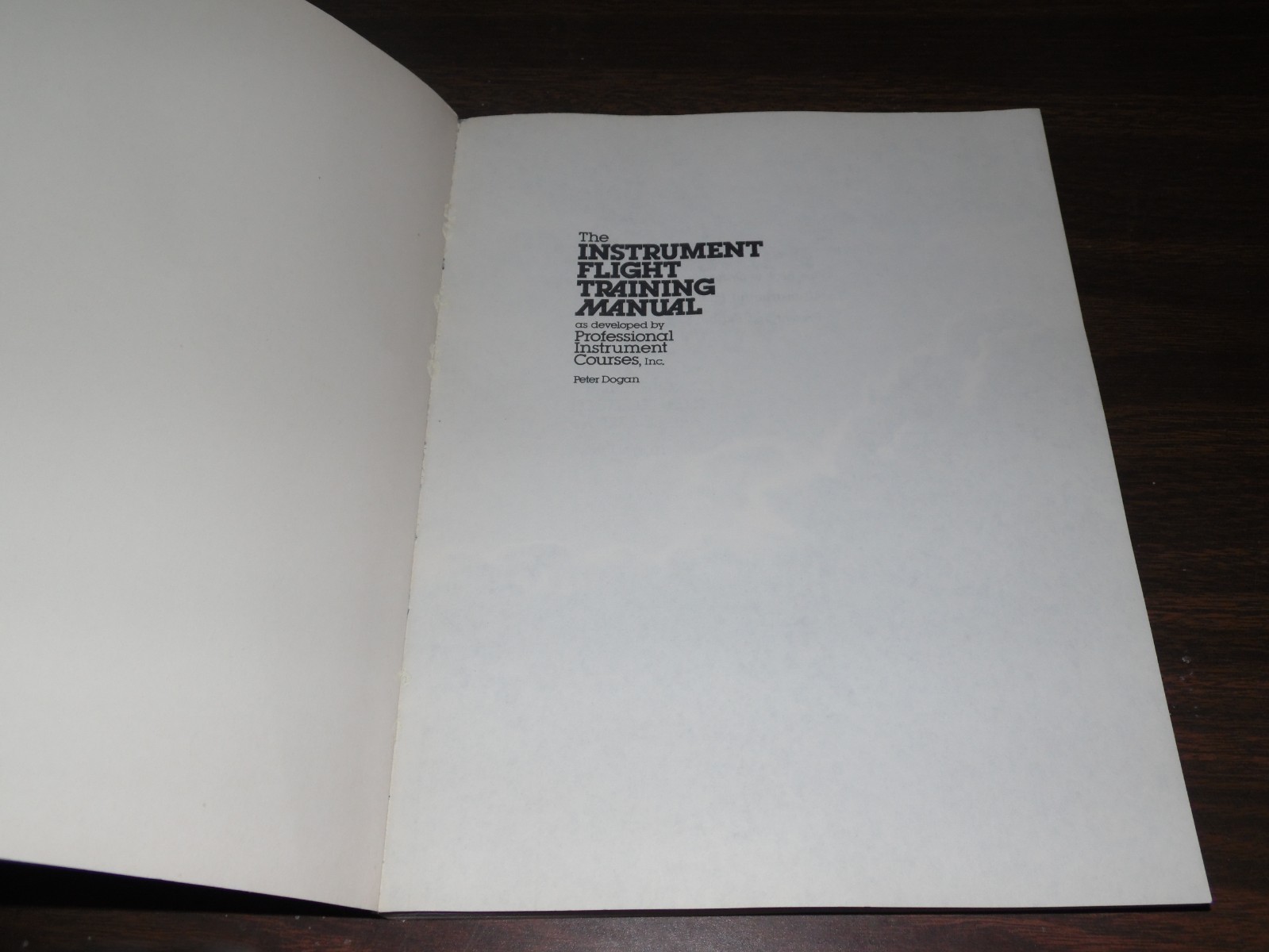 Instrument Flight Training Manual 1986 Peter Dogan
