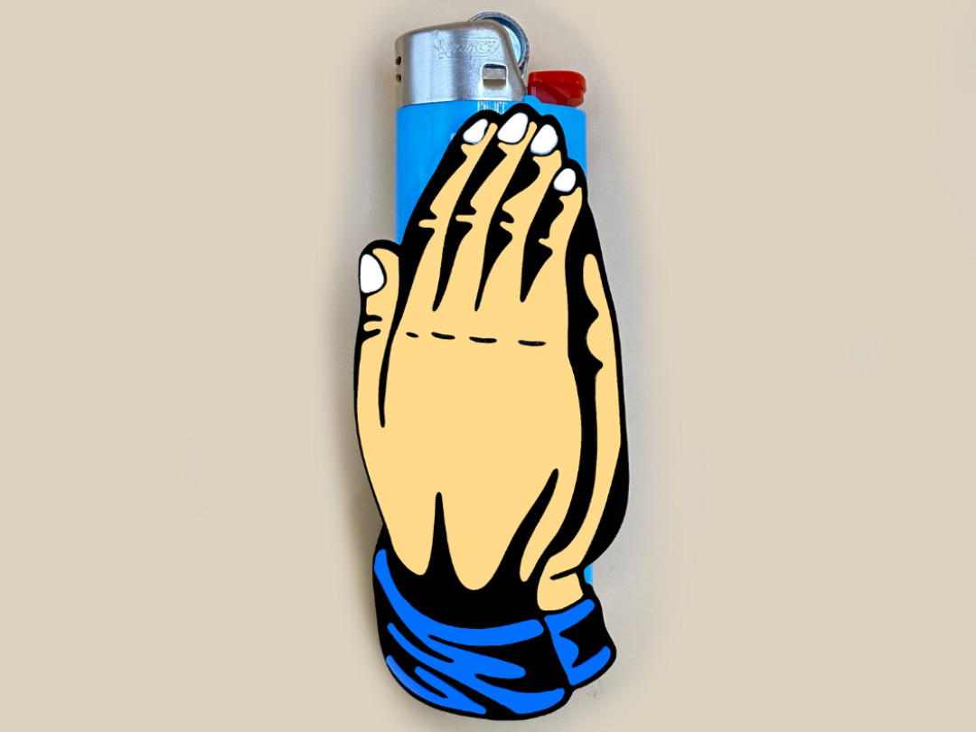 BIC Praying Hands 3D Printed Lighter Case Sleeve Cover Holder Gift
