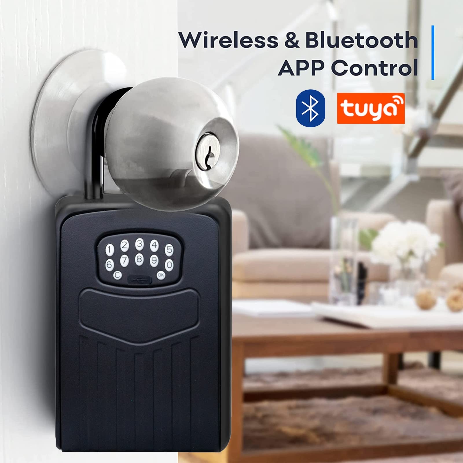 Smart Digital Lock Box for Key, APP Control Bluetooth Wireless Lock Box for K...