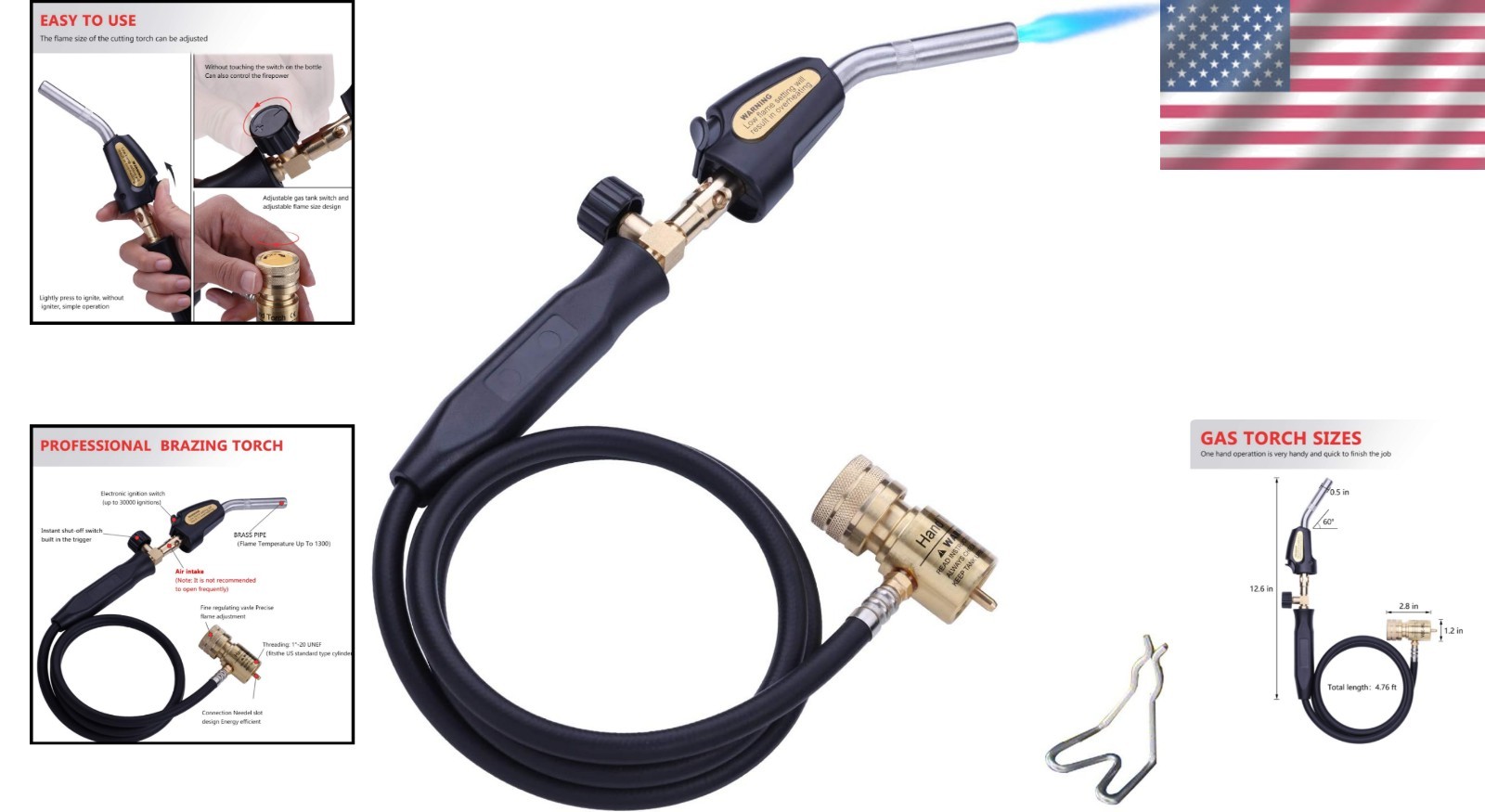 High-Temperature Propane Torch with Hose