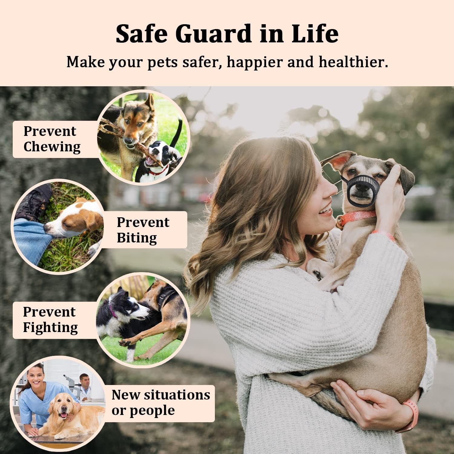 Dog Muzzle Soft Mesh Muzzles Small Medium Large Dogs Chihuahua Poodle Husky