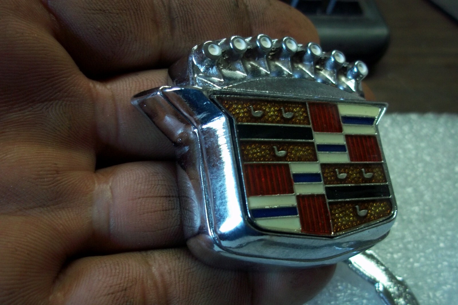 NEW 80-96 Cadillac Models CHROME Trunk Lock Swing Emblem Nice