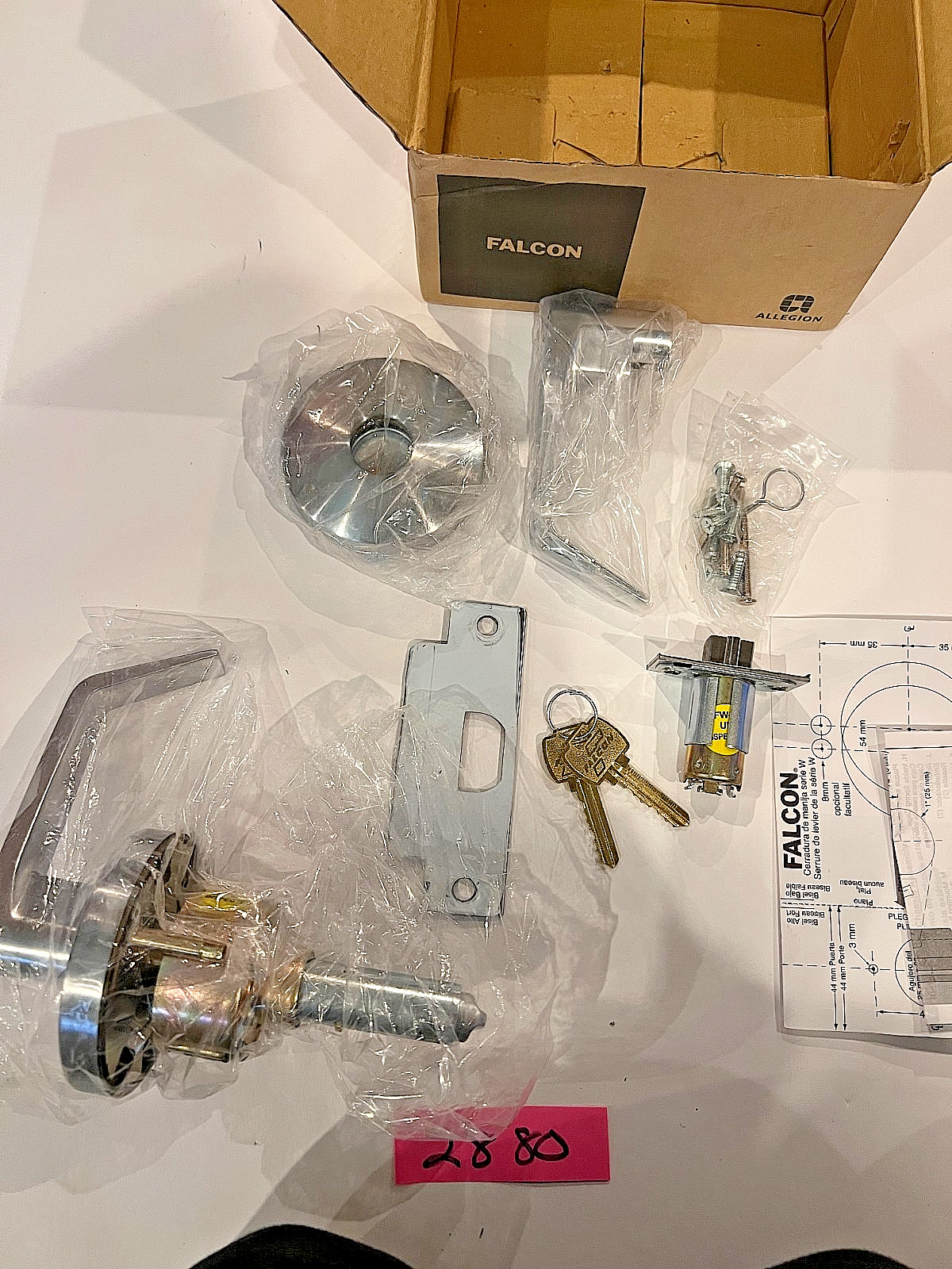 Falcon W511P6 DAN 626 Entry/Office Lock – G Keyway, 2 Keys, Open Box