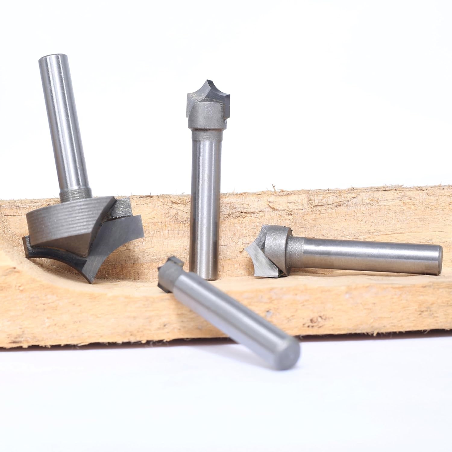 4pcs Point Cutting Roundover Router Bit Set,1/4" Shank
