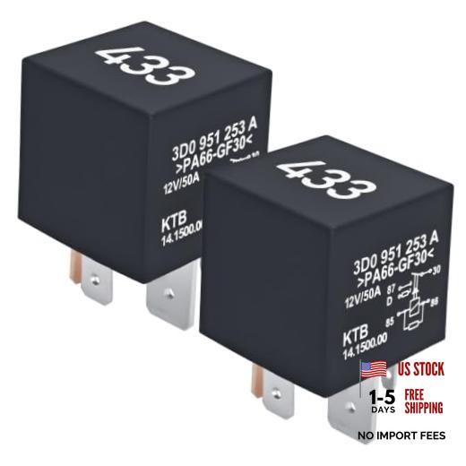 Relay 433#3D0951253A (Pack of 2) – OEM Replacement for VW EOS, Golf, Touareg,