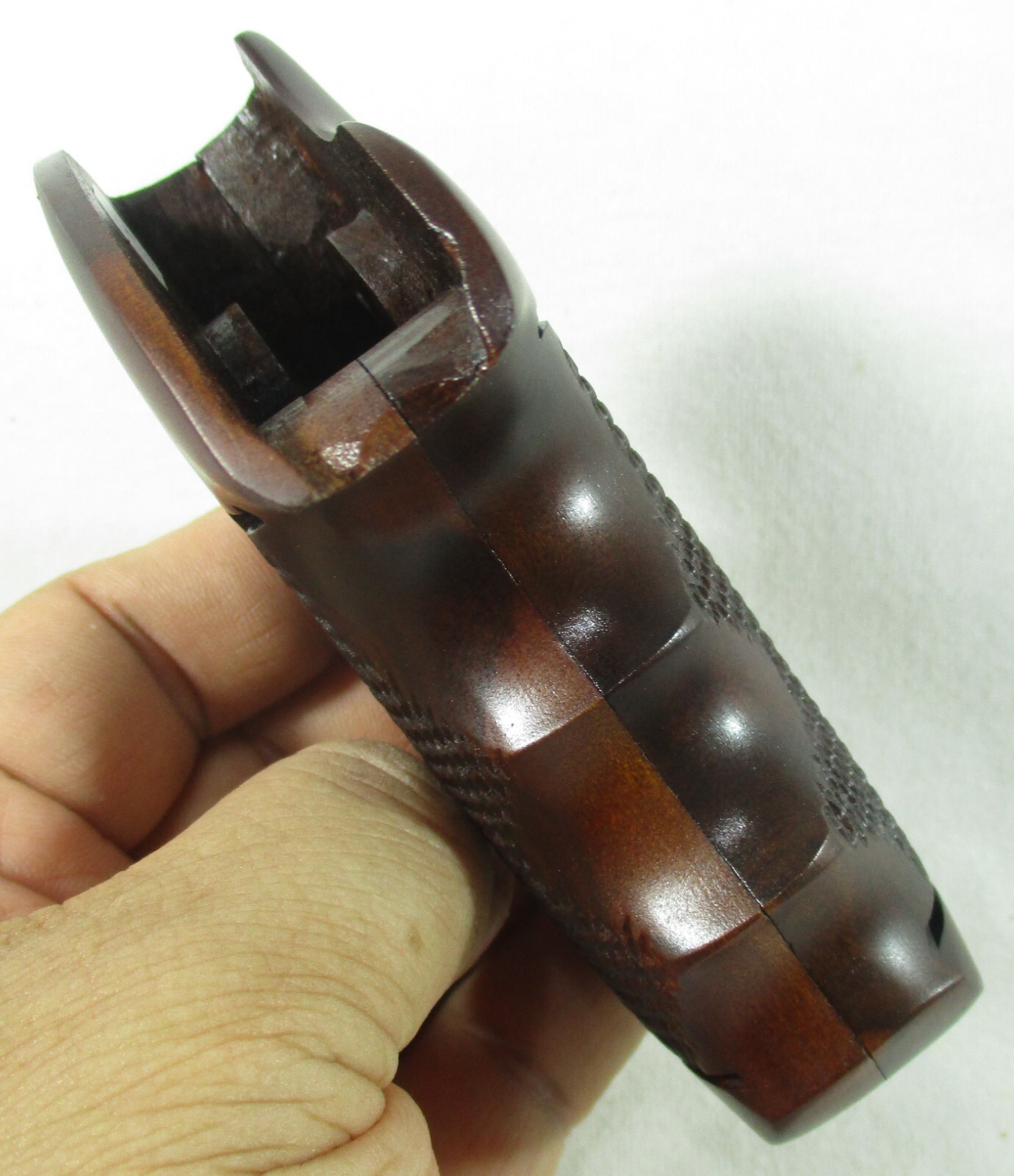 New, wood checkered grips For Smith&Wesson Revolvers, N Frame Round Butt