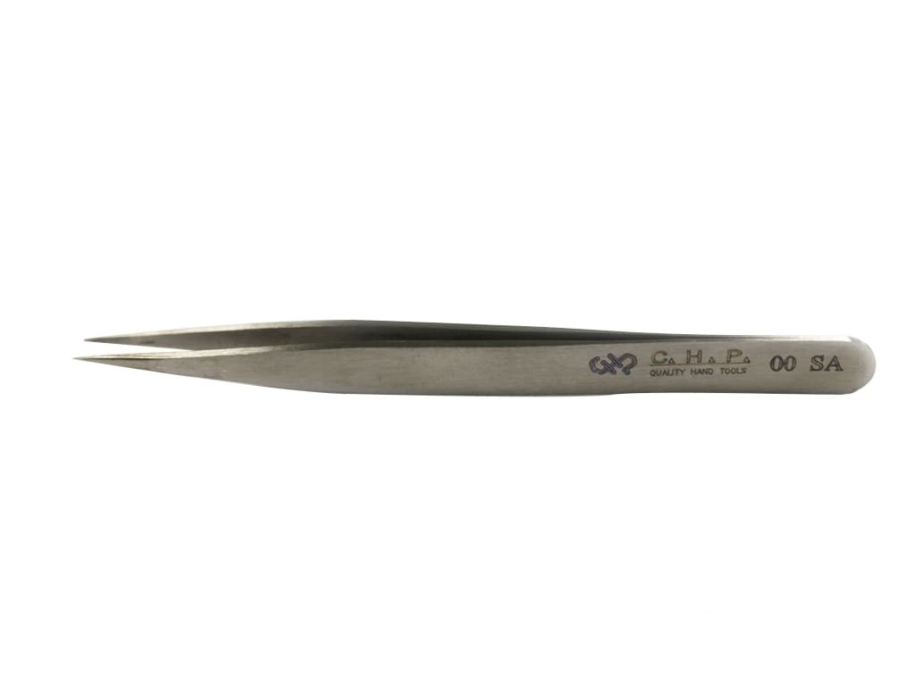 Hakko 00-SA - Fine Point Tweezers, TWZ, Strong Point