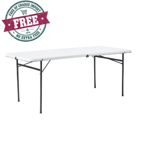 Mainstays 6 Foot Bi-Fold Plastic Folding Table, White Free Ship US