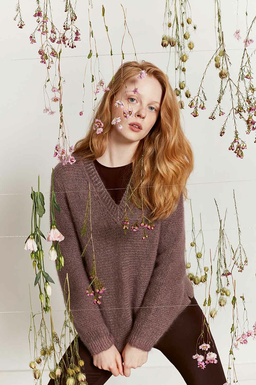 Pullover - Lang Yarns Mohair Luxe - Model Package Knitting Package With A