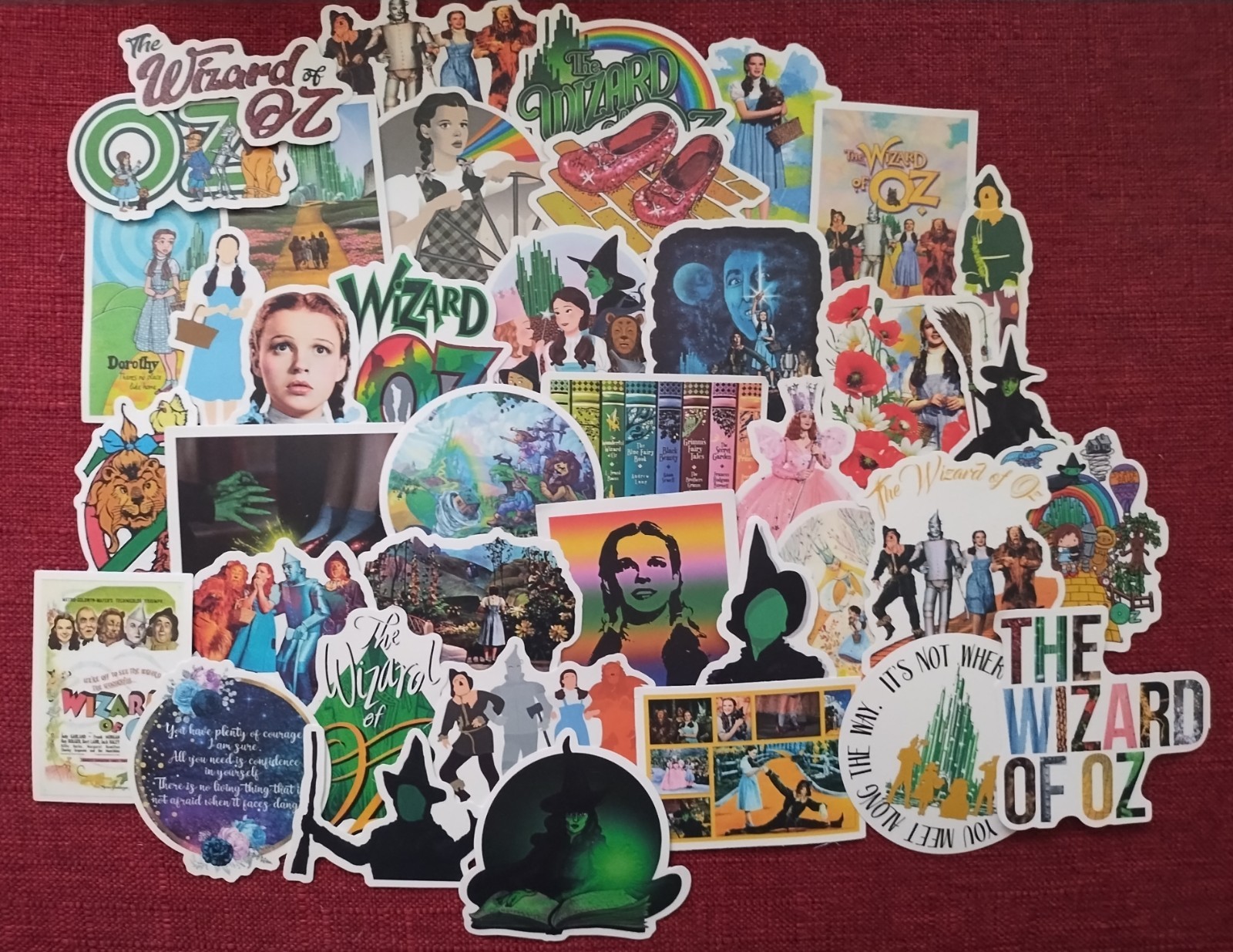 45pc. WIZARD OF OZ WATERPROOF VINYL STICKERS/DECALS