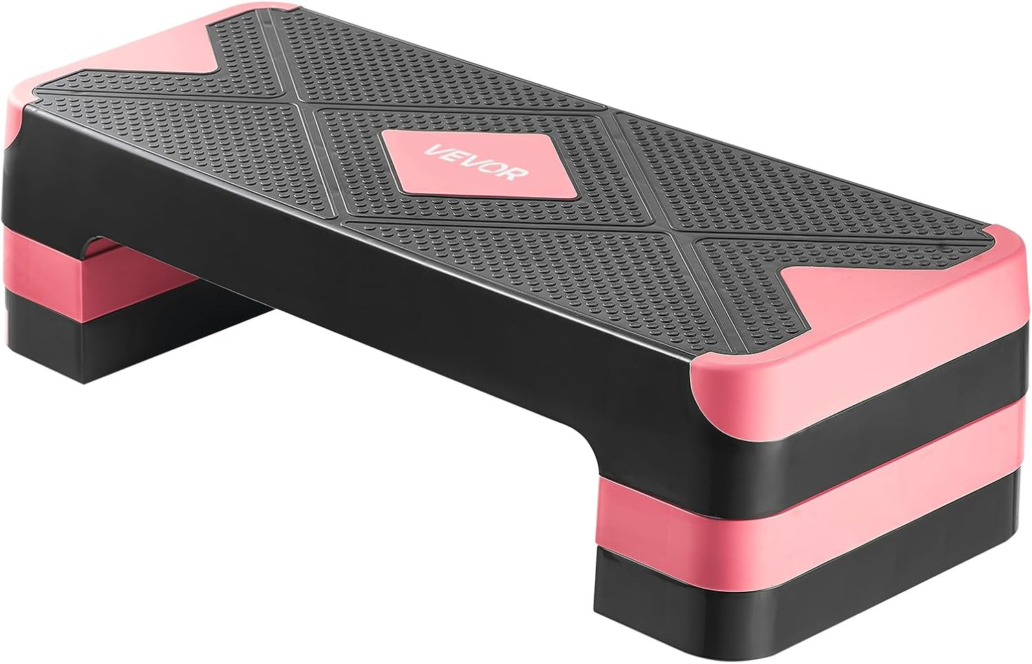Aerobic Exercise Step Platform, 28-Inch Workout Aerobic Stepper, Height Adjustab