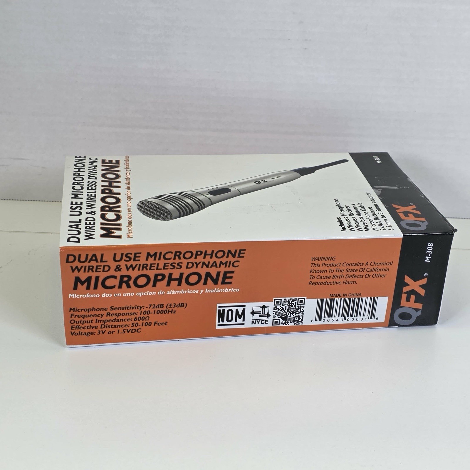 QFX Super Professional Microphone Model M-308 In Case With Cable
