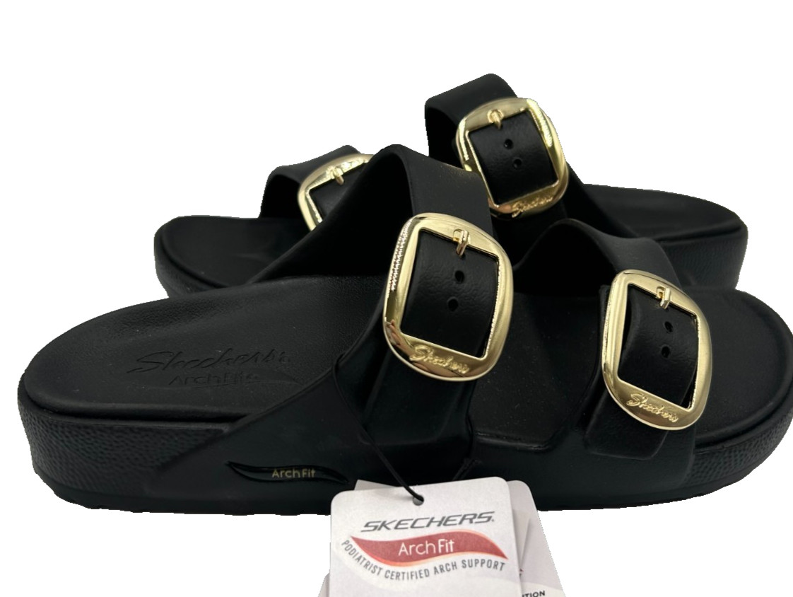 Skechers Women's Arch Fit Cali Breeze - Gold Star Sandals Black/Gold Size:7 79J