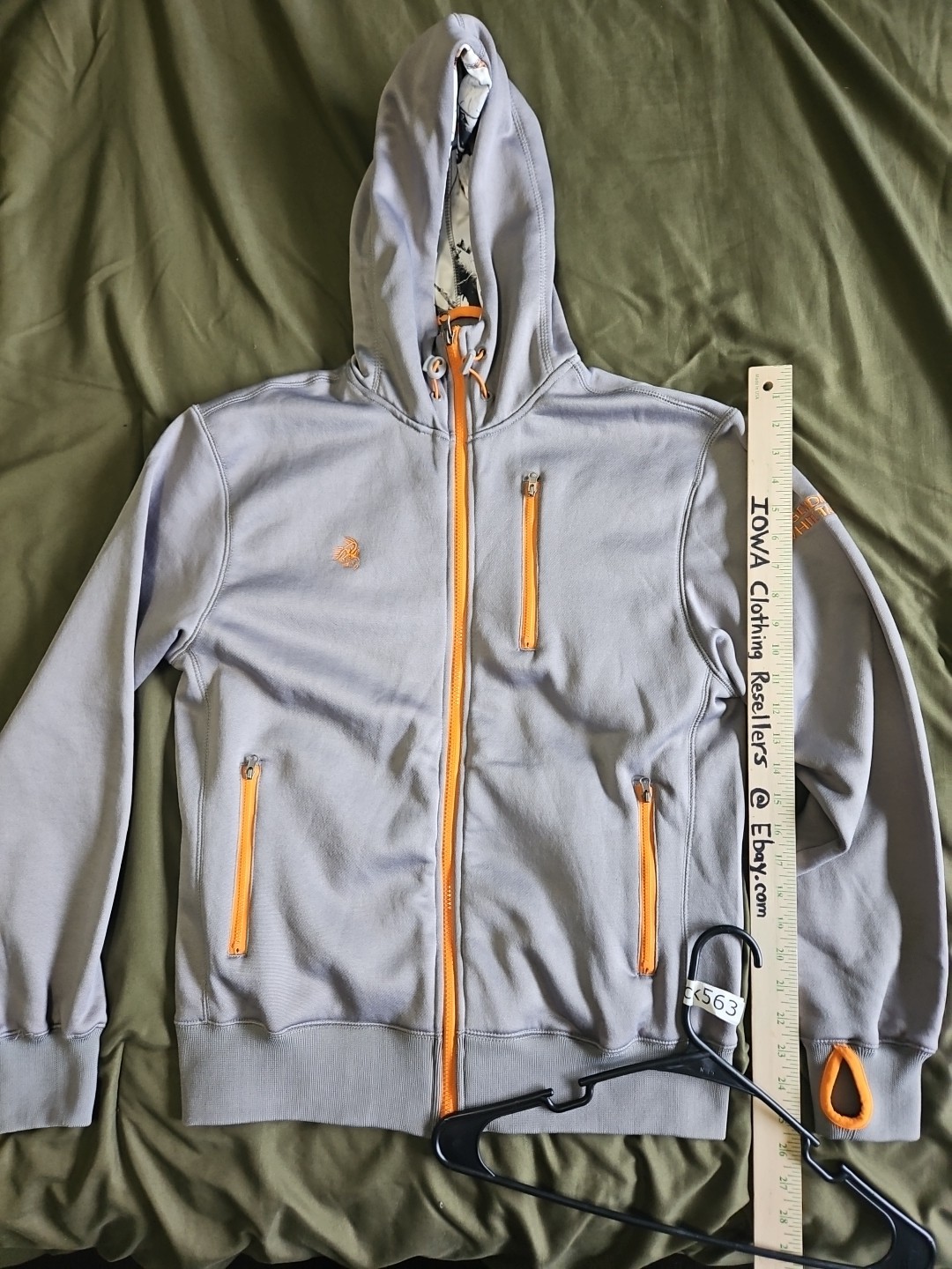 Legendary Whitetails Men's Small Gray Jacket Coat Full Zip Built-in Face Mask