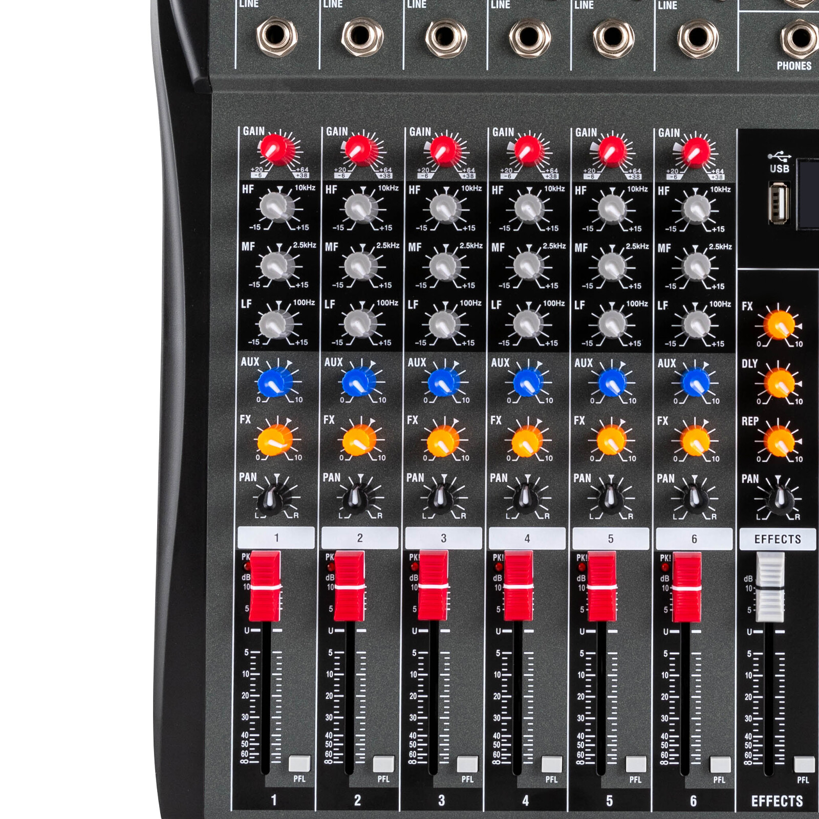 Professional Digital 6Channel Bluetooth Live Studio Audio Mixer Power Mixing USB