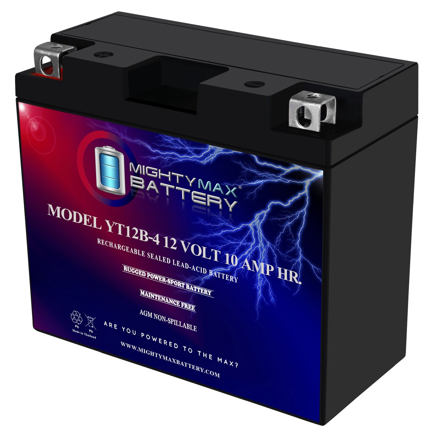 Mighty Max YT12B-4 SLA 12V 10Ah Battery for Ducati Various All models 2001-2010