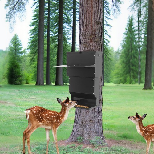 Hanging Automatic Deer Feeder with Lid Gravity Feeders Box Outdoor Weatherproof