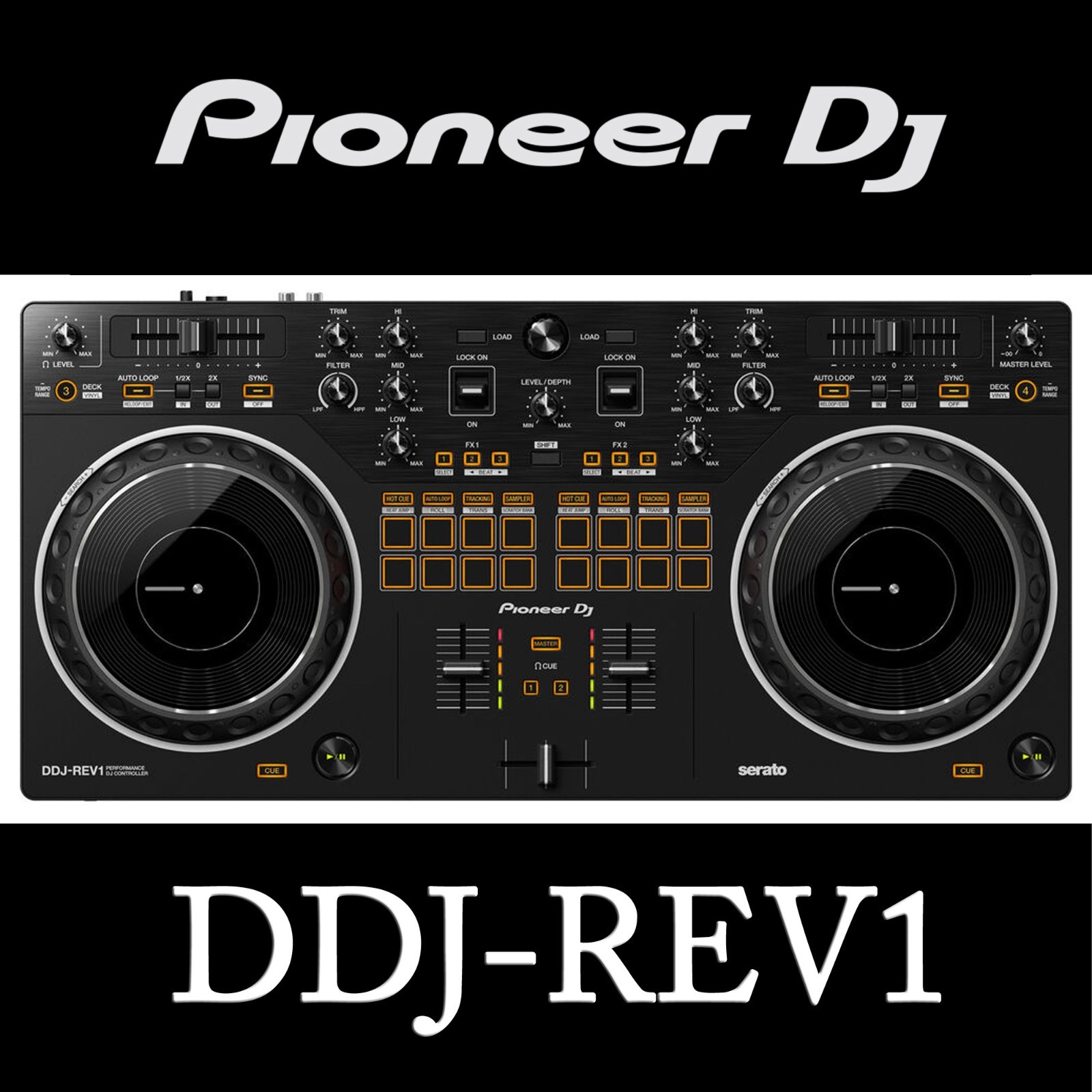 Pioneer DJ DDJ-REV1 2-Channel Scratch Serato DJ Controller for Open Format DJs