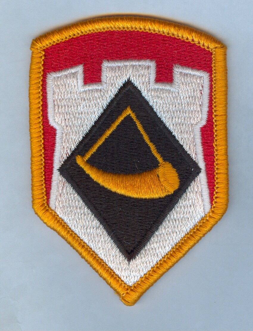 NEW ISSUE SSI: 111th Engineer Brigade (GOLD POWDER HORN VAR) .... LAST ONE ... X