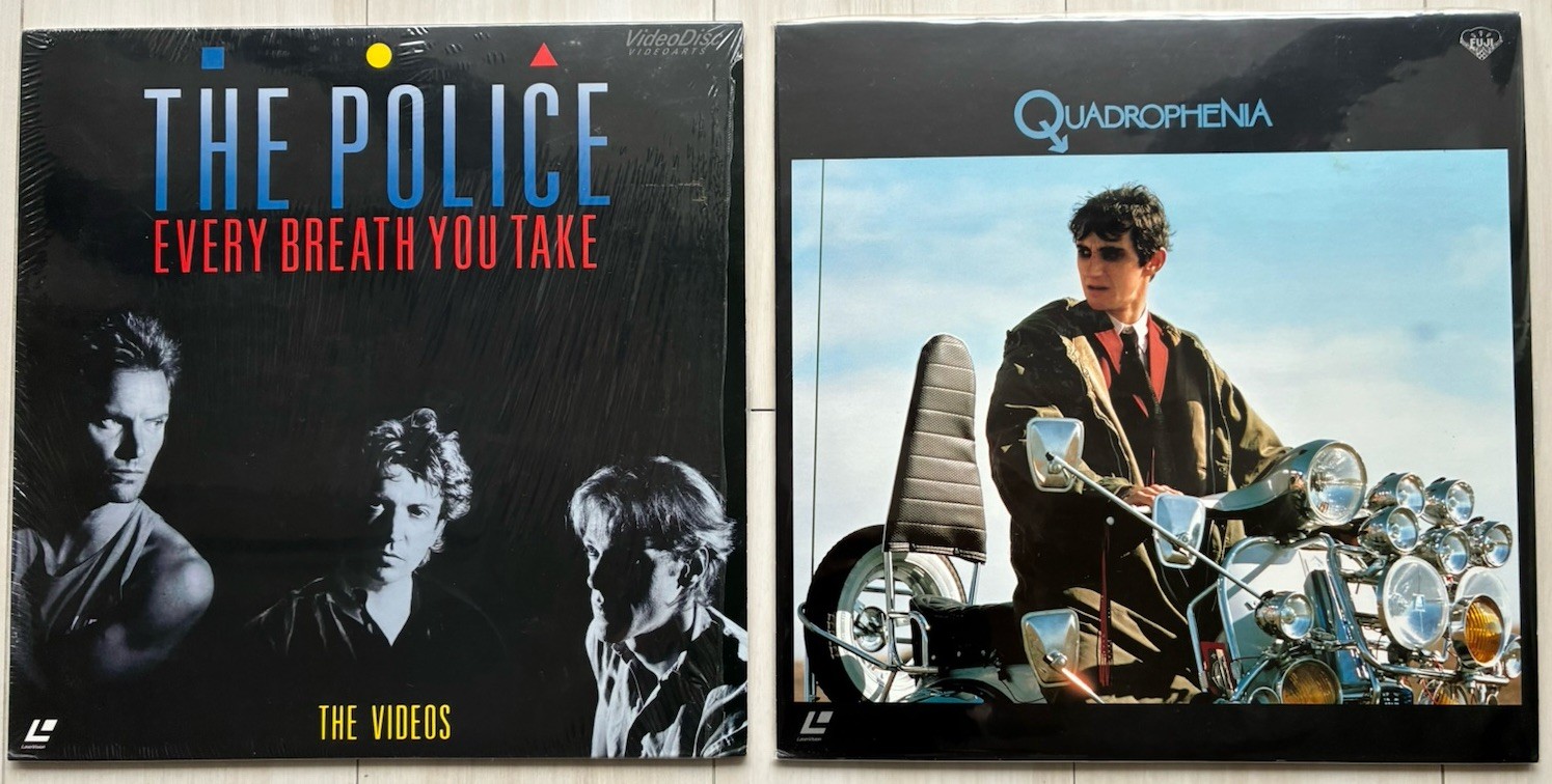 LaserDisc set featuring The Police and the film "Quadrophenia" starring Sting.