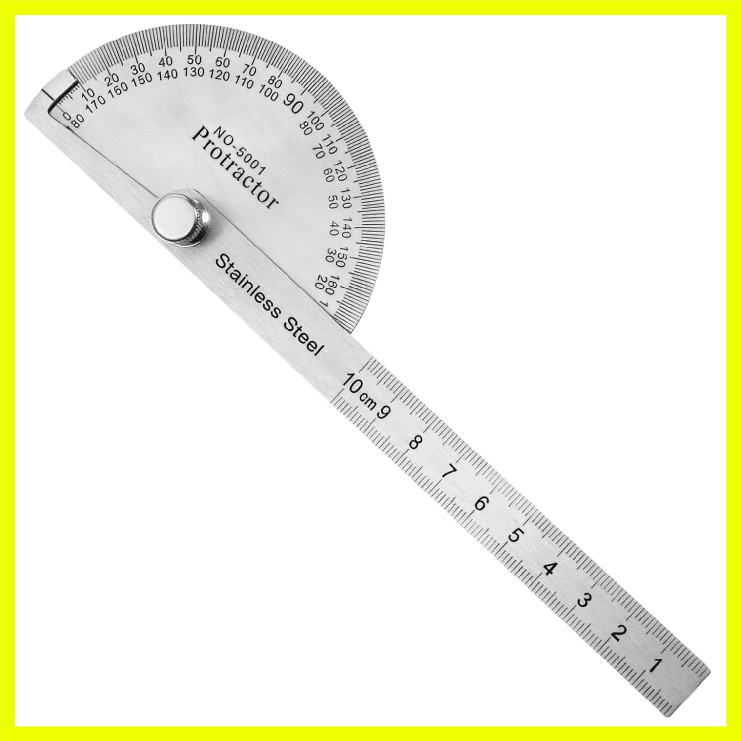 Stainless Steel Angle Protractor, 0-180 Degrees, Adjustable Woodworking Ruler...