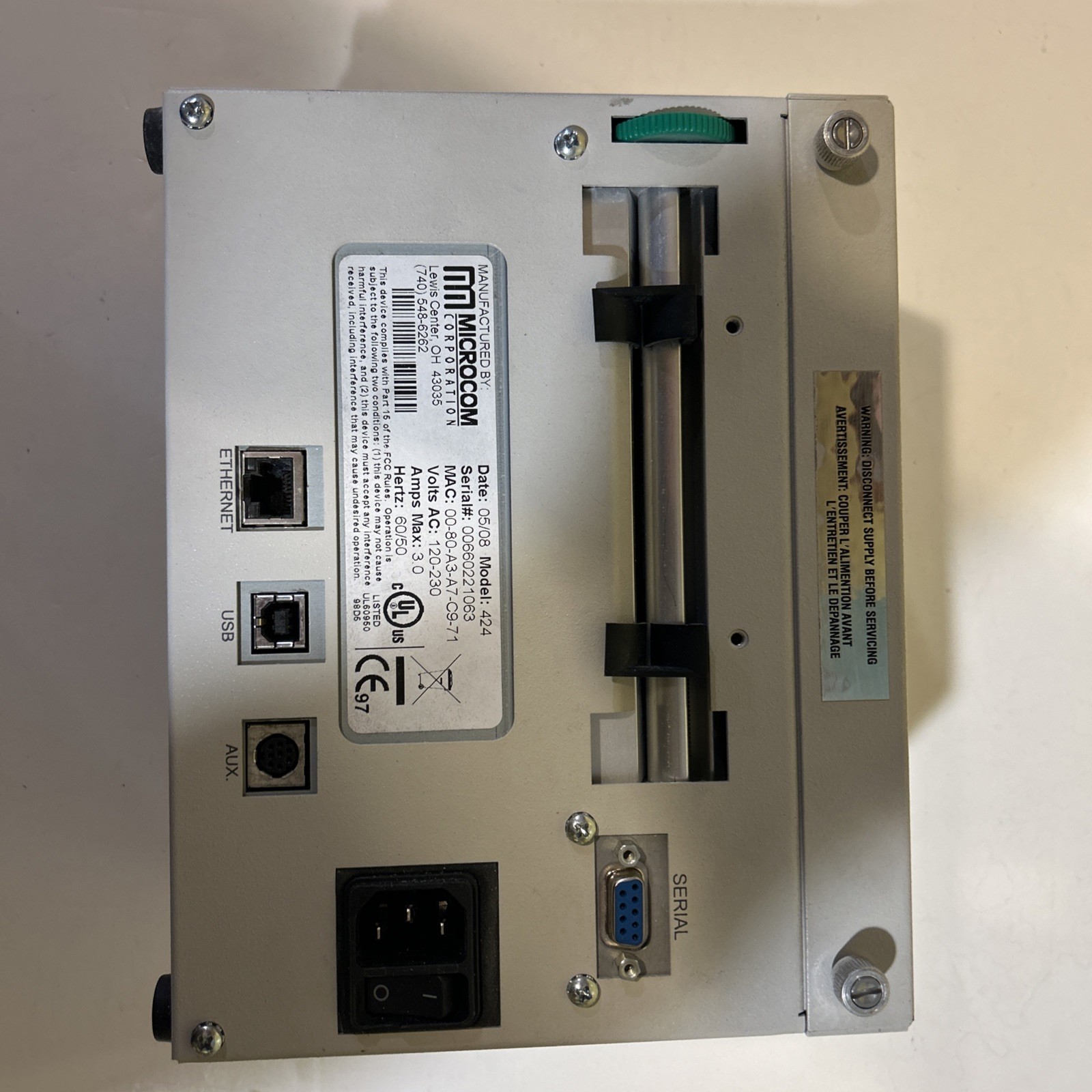 MicroCom Corporation Model 424 Thermal Printer