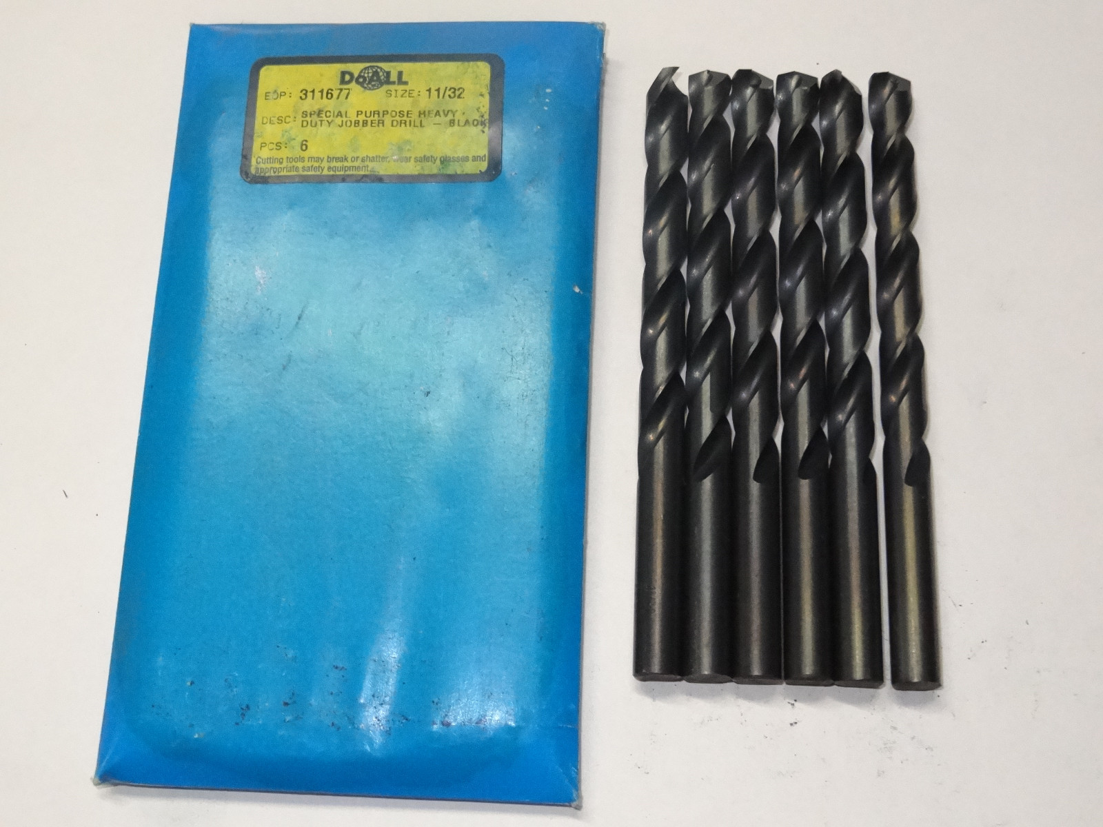 6 pcs GREENFIELD 11/32" Heavy Duty 135 SP Jobber Length Oxide Twist Drills USA