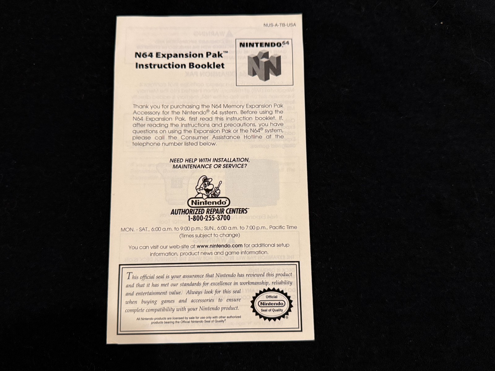 Nintendo 64 RAM Expansion Pak - Box Manual Complete CIB N64