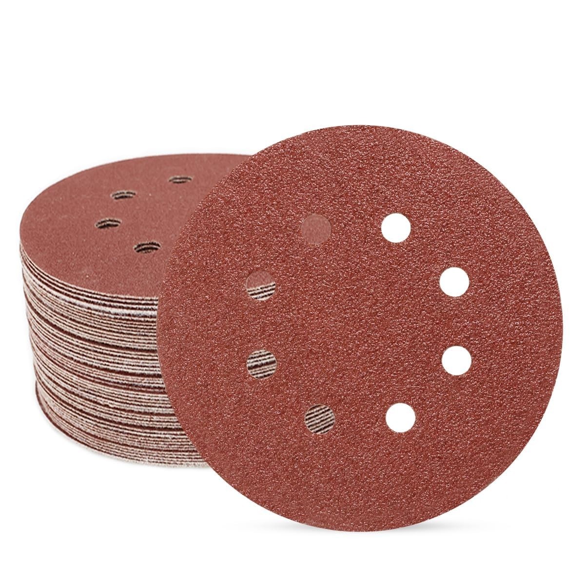 5 Inch 40 Grit Sanding Discs – 50 Hook and Loop options for All Surfaces