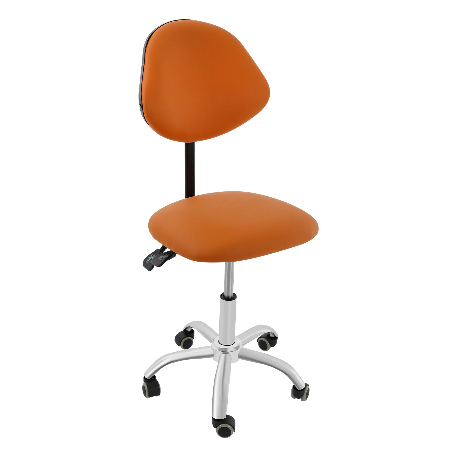 330.69lb Adjustable Ergonomic Rolling Stool Chair Saddle Chair Stool w/ Backrest