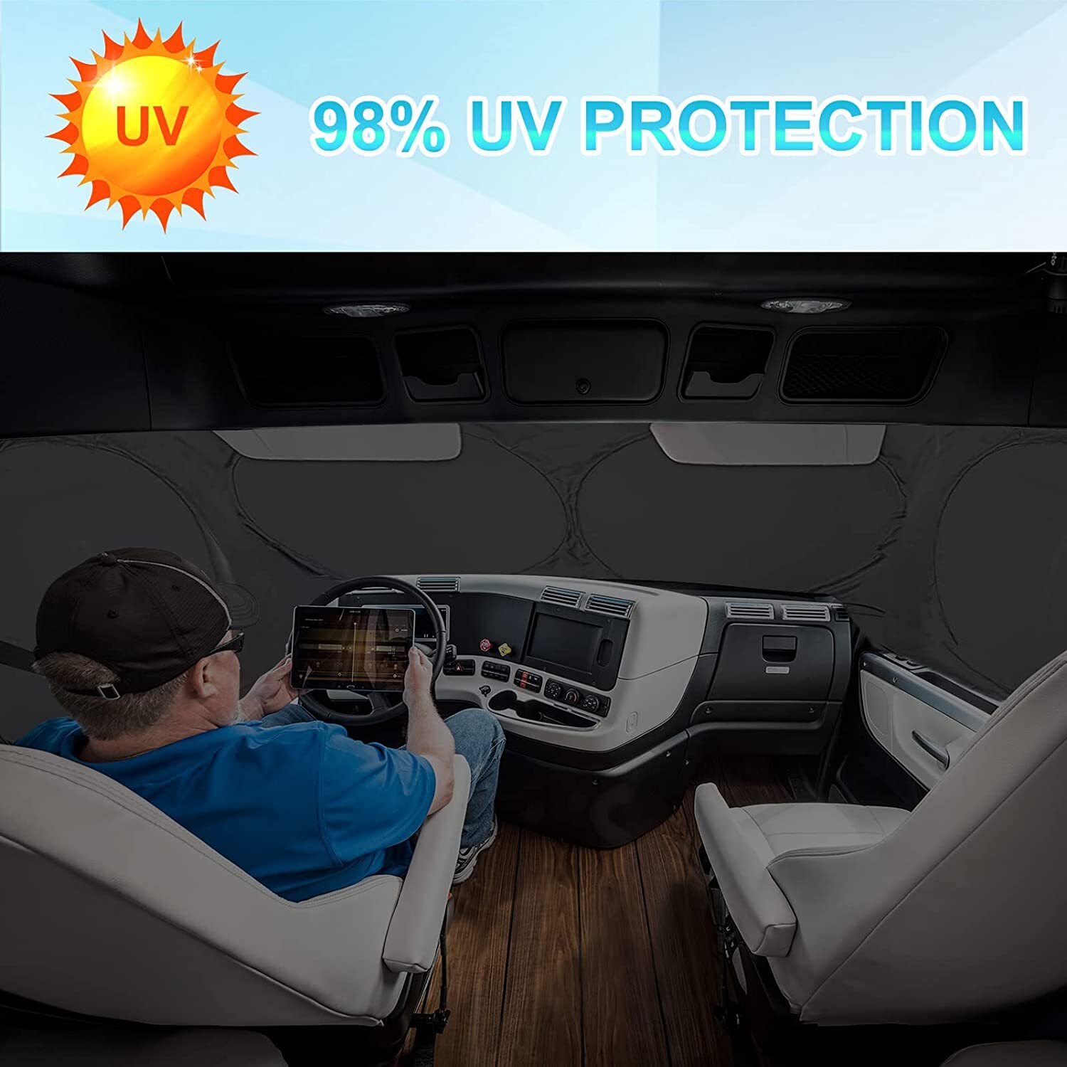 For Ford Econoline E150 E250 Windshield & Side Window Sun Shade UV Block Cover