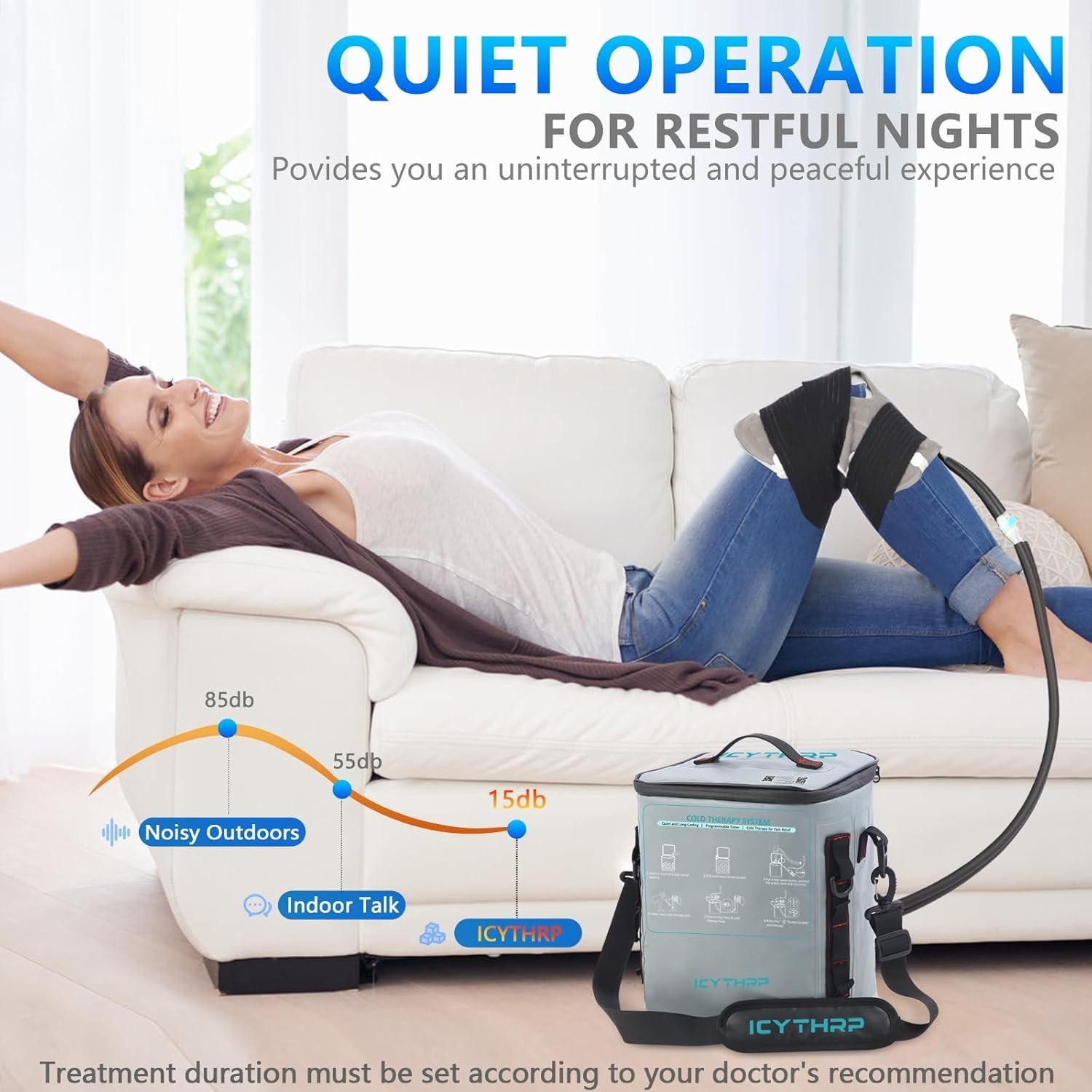 ICYTHRP COLD THERAPY MACHINE,PROGRAMMABLE TIMER, PORTABLE ICE MACHINE OPEN BOX